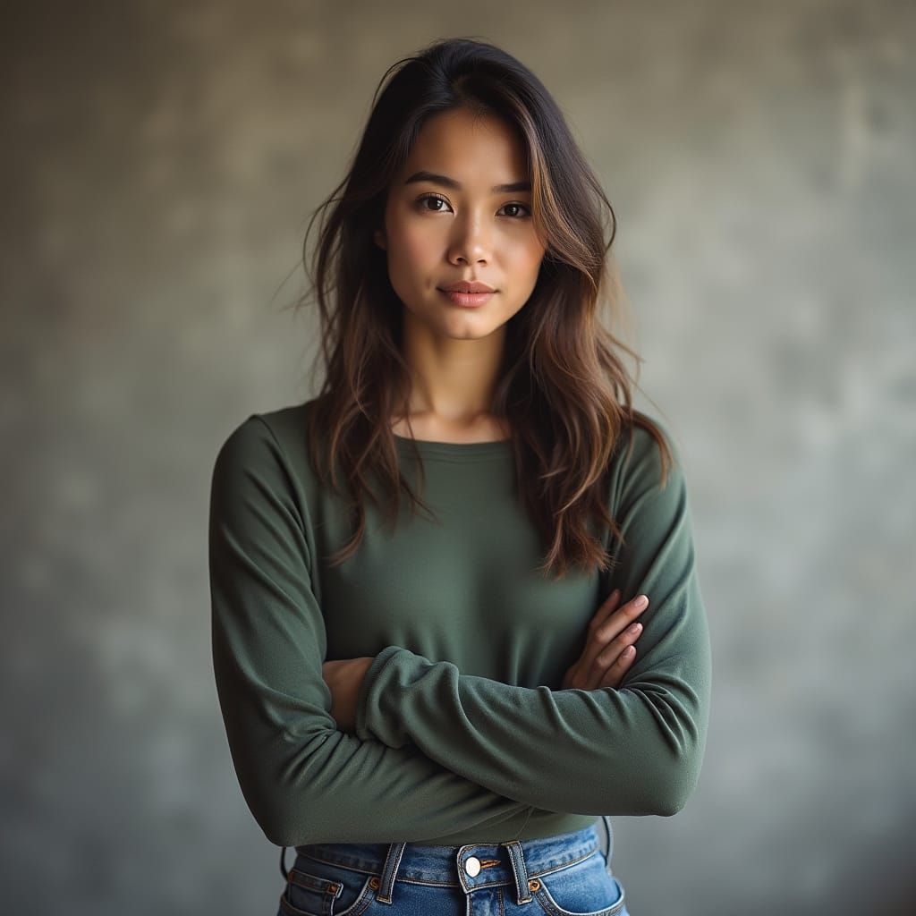 Clean Headshot of Young Person with Soft Lighting