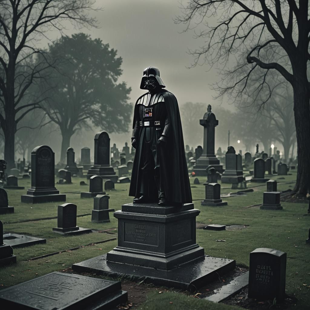 Darth Vader at James Earl Jones' Grave