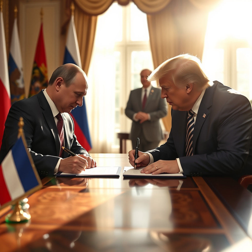 Putin and Trump Sign "World Peace" Treaty