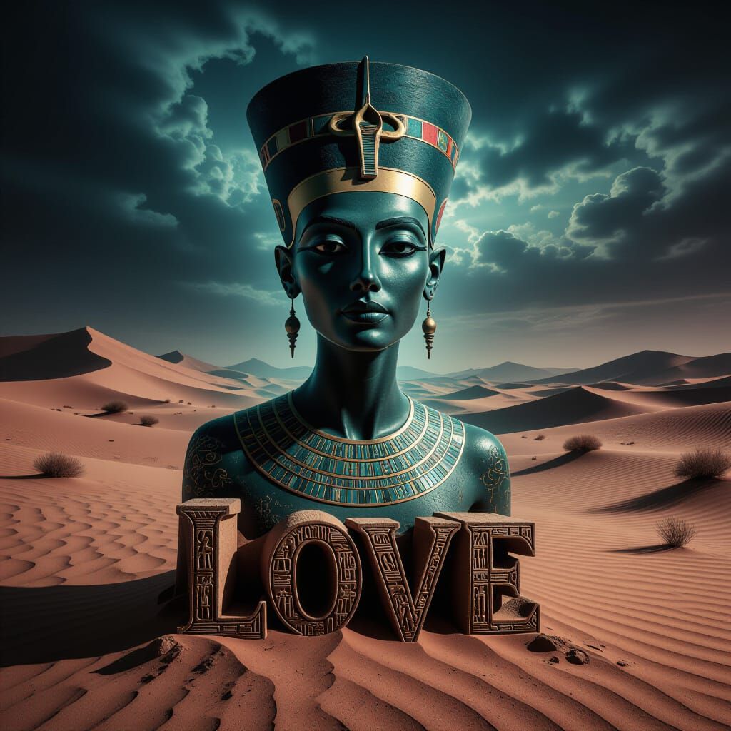 Spectral Nefertiti in Desert Valentine's Curse
