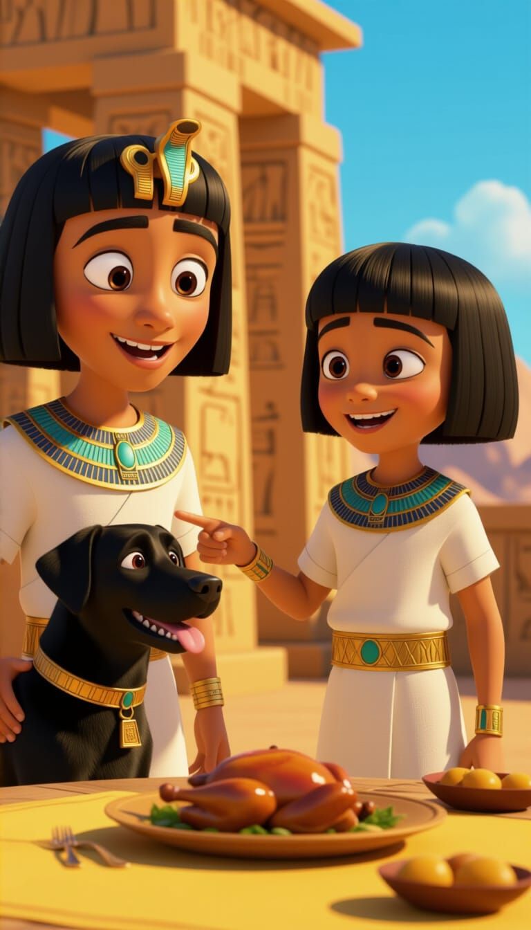 King Tut Character in Pixar 3D Style