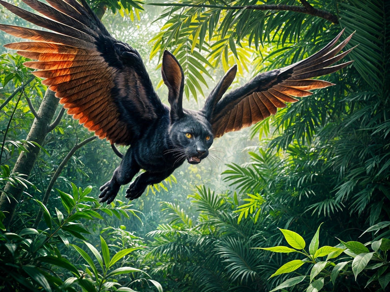 Panther eagle bunny hybrid