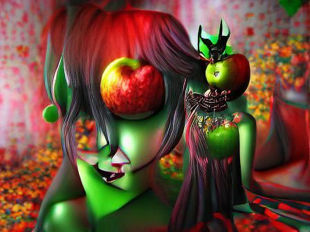 Evil Green Apple Queen in 3D