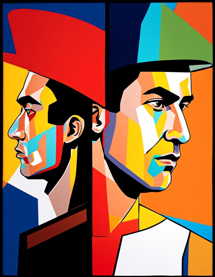 Vibrant Portrait in Bold Contours