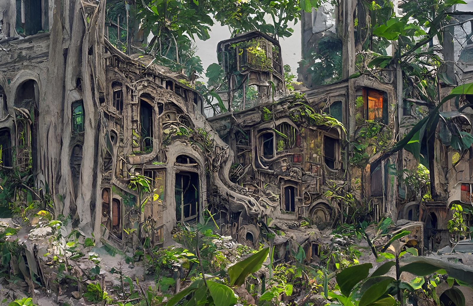 Jungle House: Post-Apocalyptic Moebius Illustration