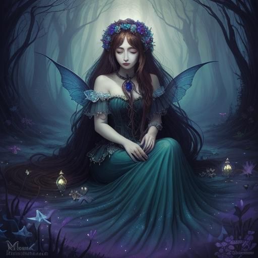 Enchanting Mermaid in Gothic Underwater Dreamscape