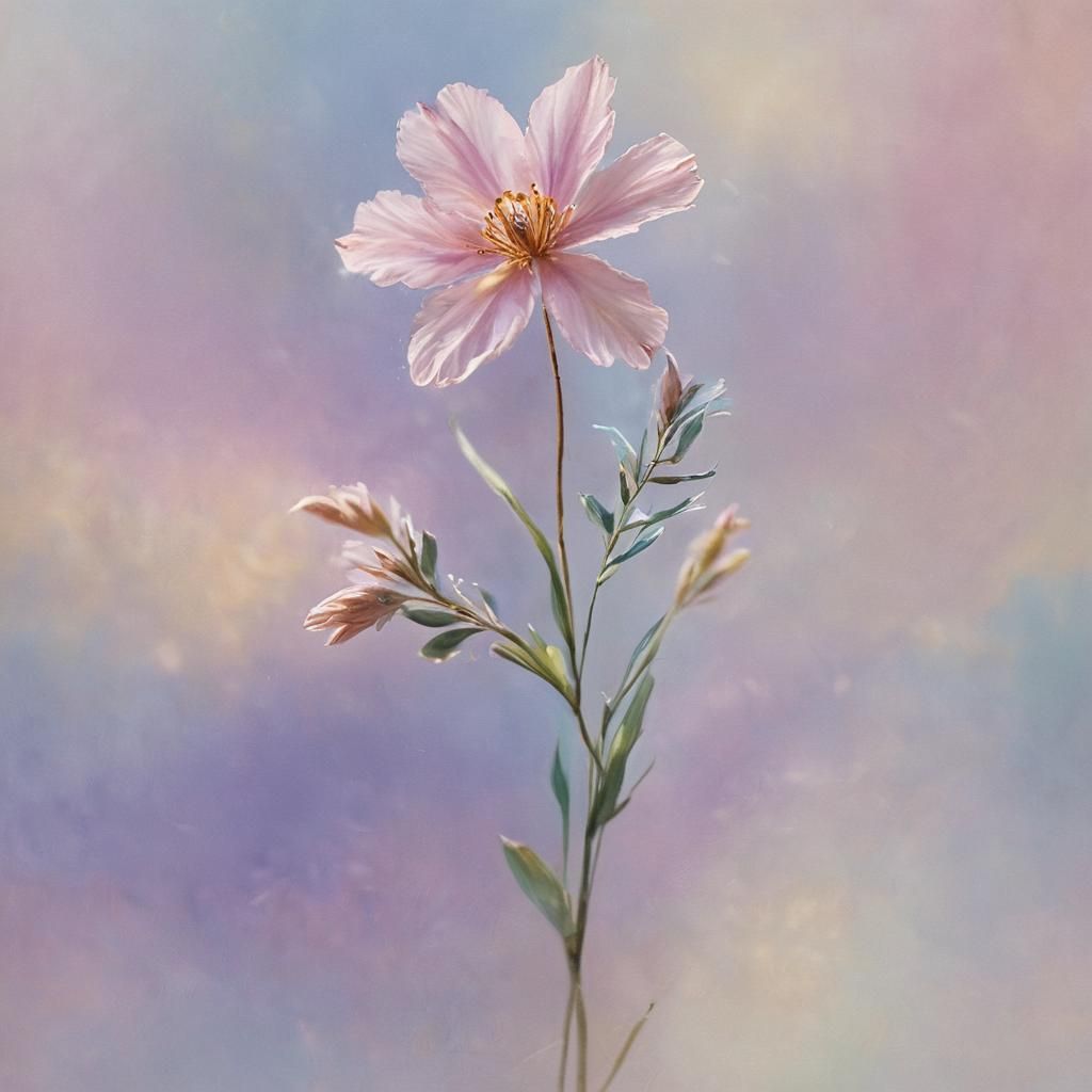 Floral Impressionism Flower in Golden Light