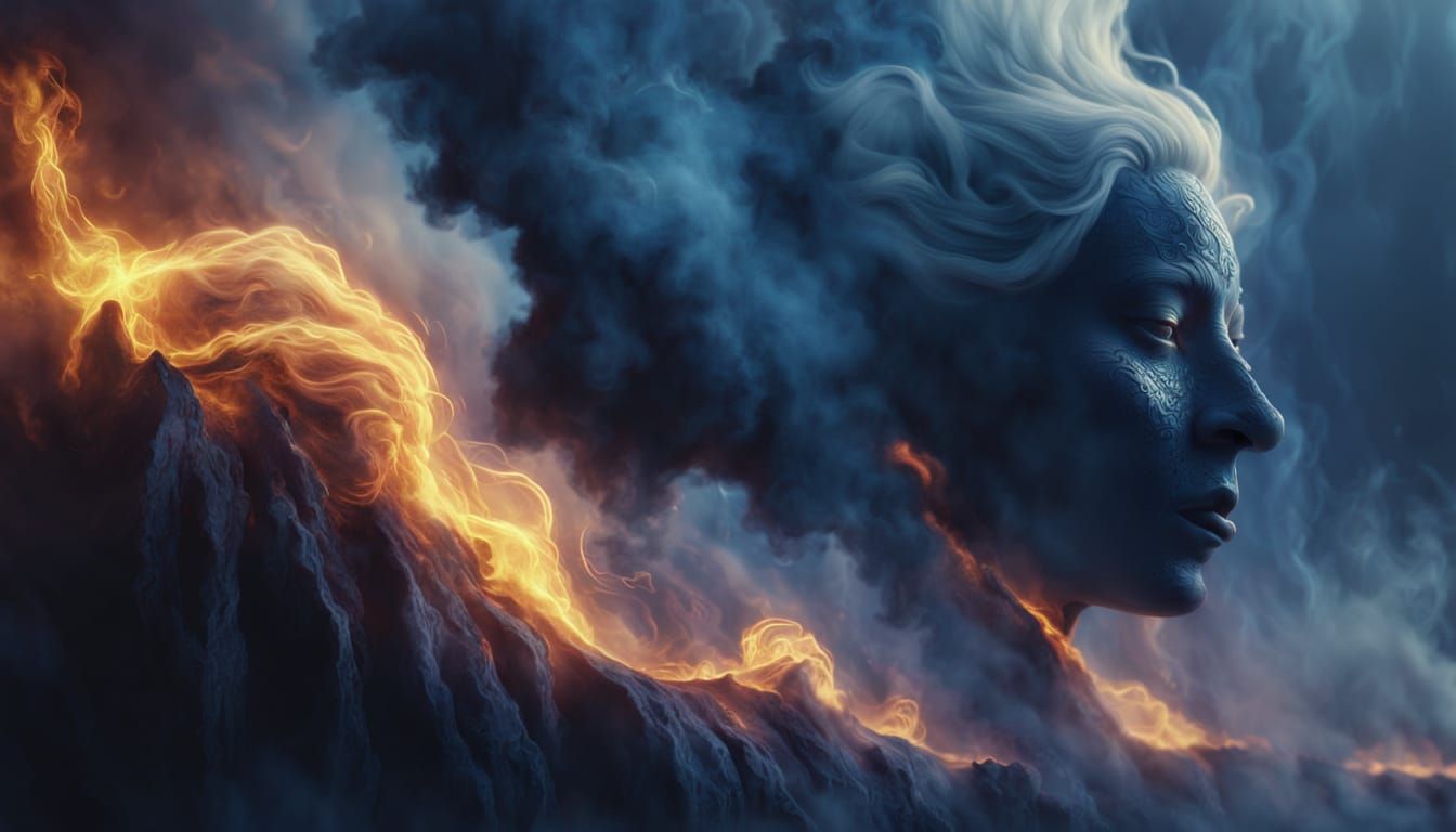 Ethereal Smoke Creature in Mystic Aura