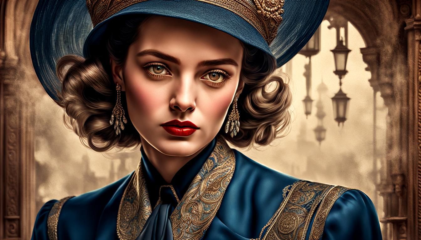 1940s Woman in Hyperrealistic Cinematic Style