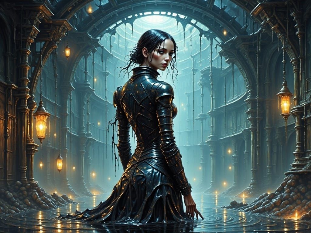 Futuristic Woman in Sci-Fi Attire