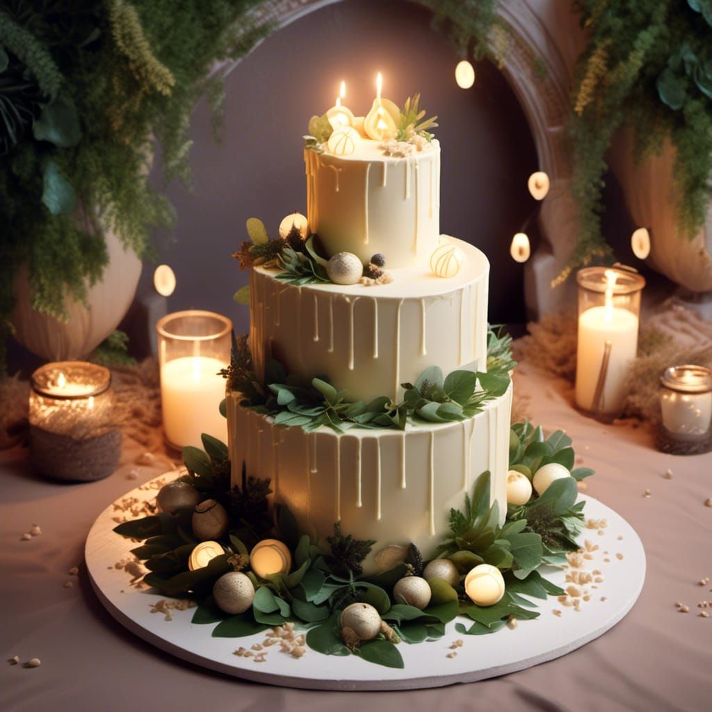 Decadent White Chocolate Cake with Lanterns