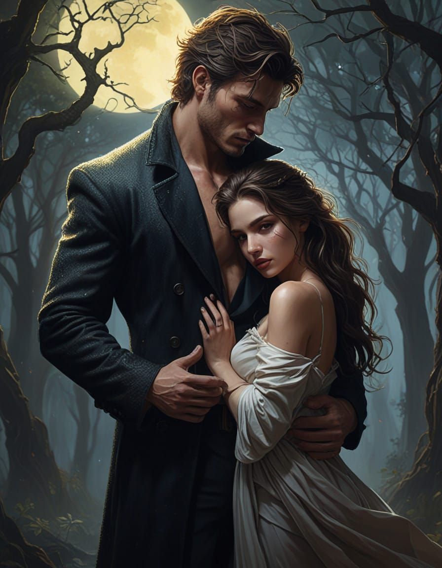 Powerful Beast Surrenders to Gentle Love in a Dreamlike Fore...