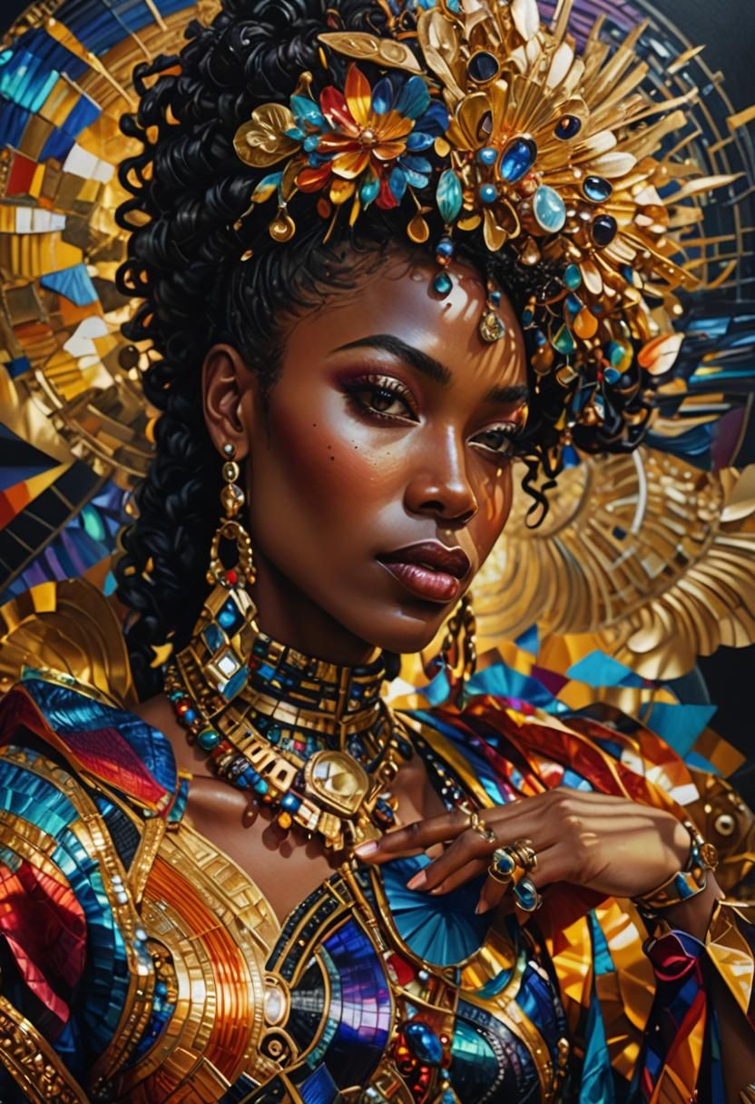 Beautiful Woman in Hyperrealistic Oil Painting Portrait