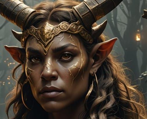 Detailed Female Minotaur in Fantasy Concept Art