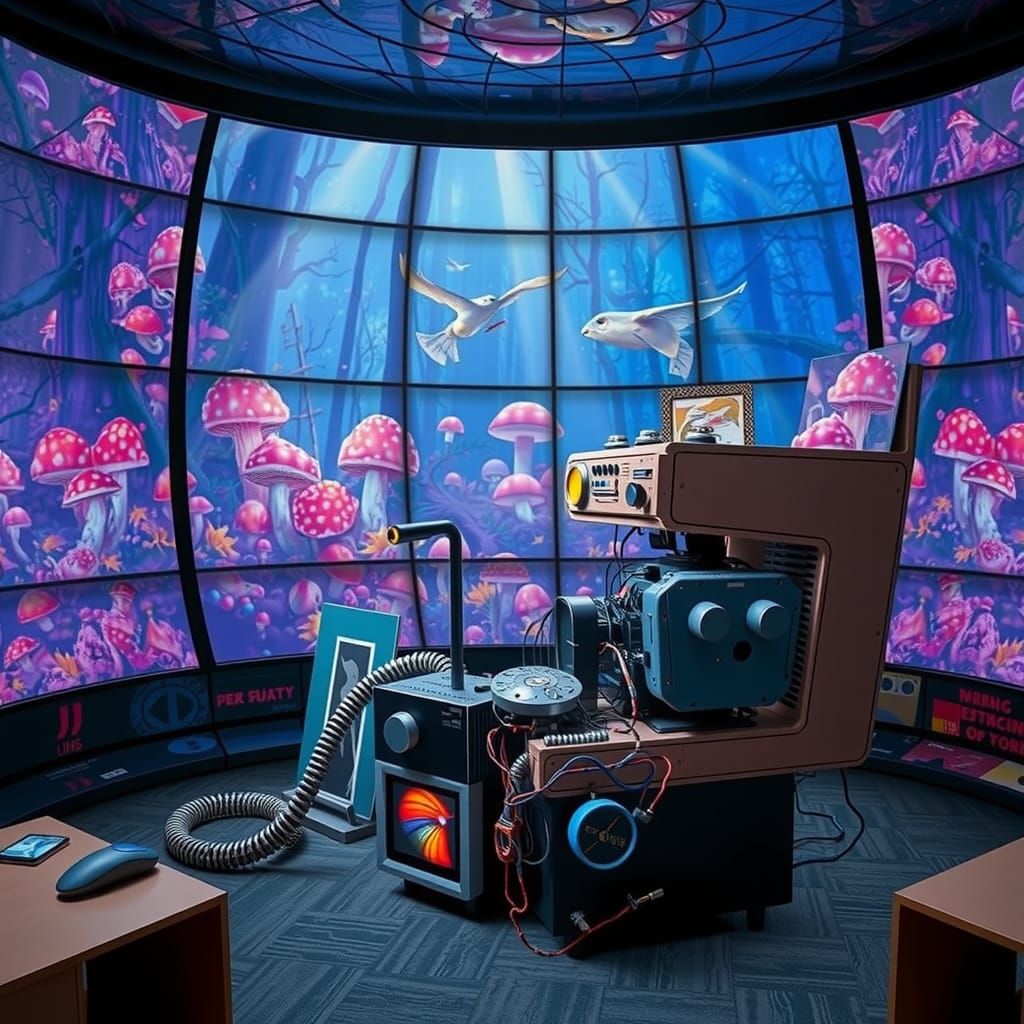 Chewing Gum House with Computer, Hyperreal Style