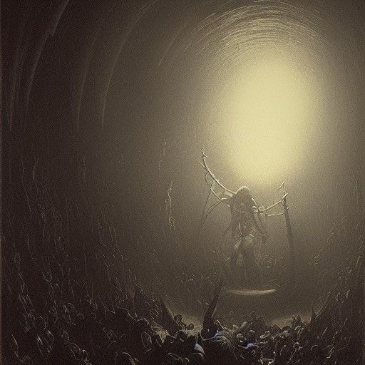 Wheel of Fortune Demon in Hell: Horror Art