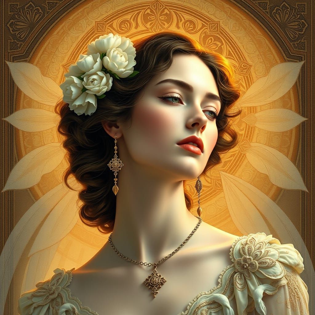 Ethereal Beauty in Pre-Raphaelite Style