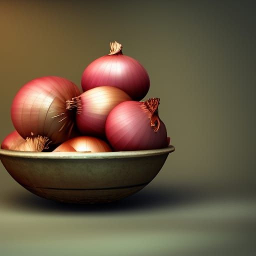 Fantastical Onions Close-Up: Detailed Matte Painting