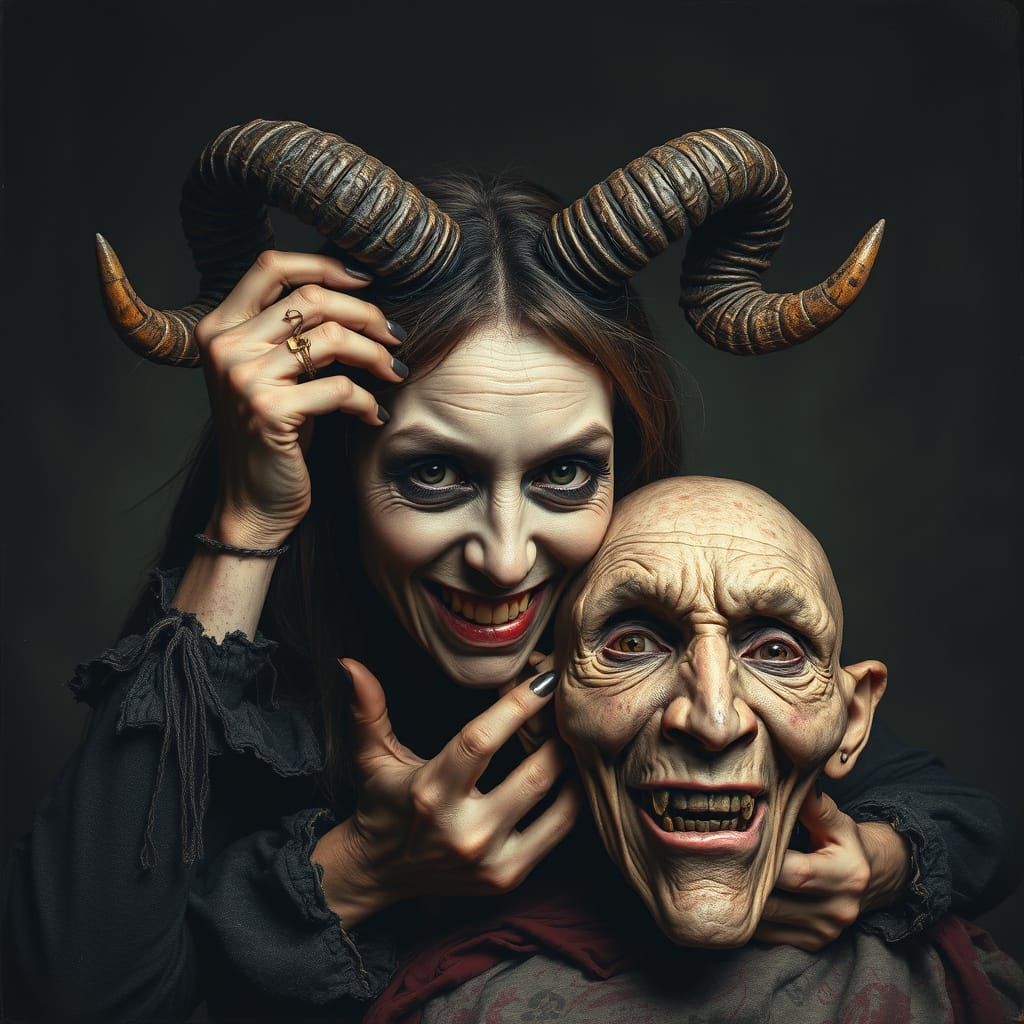 Dark Sorceress Wields Twisted Visage