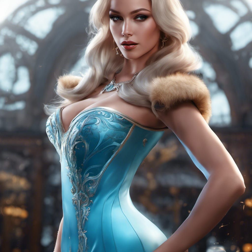 Detailed Ice Queen Digital Art Portrait