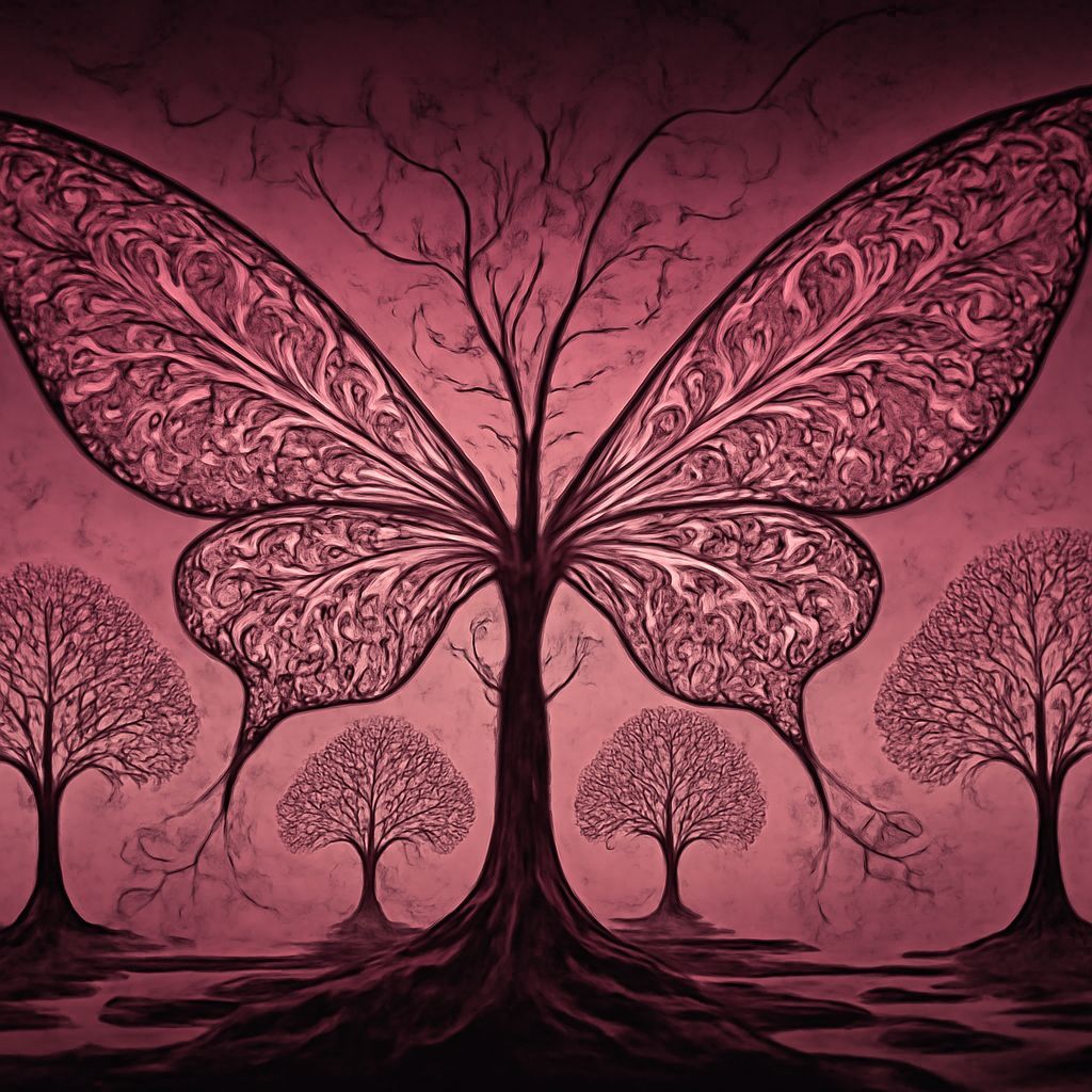 Enchanted Flyingtrees with Floral Gossamer Filigree Wings