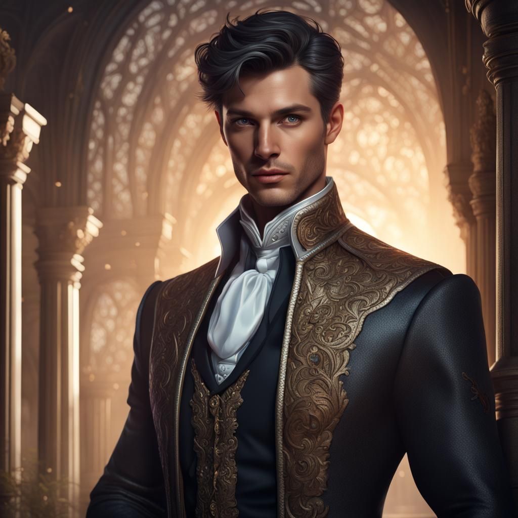 Fantasy Portrait of a Dark-Haired Prince