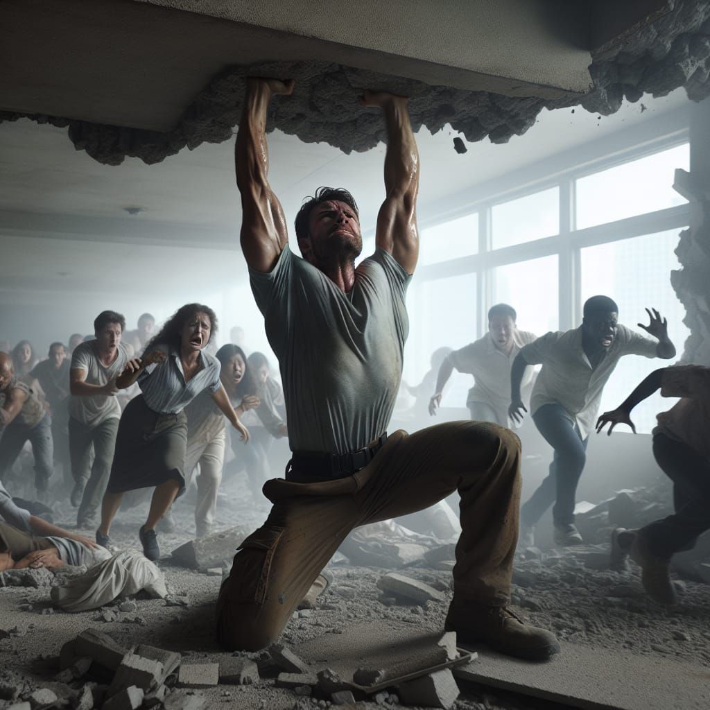 Heroic Last Stand: Man Holds Collapsing Ceiling