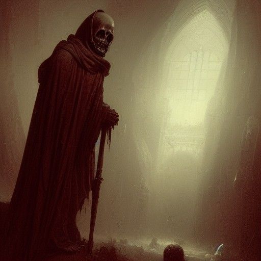 The Grim Reaper in Dark Gothic Horror Style