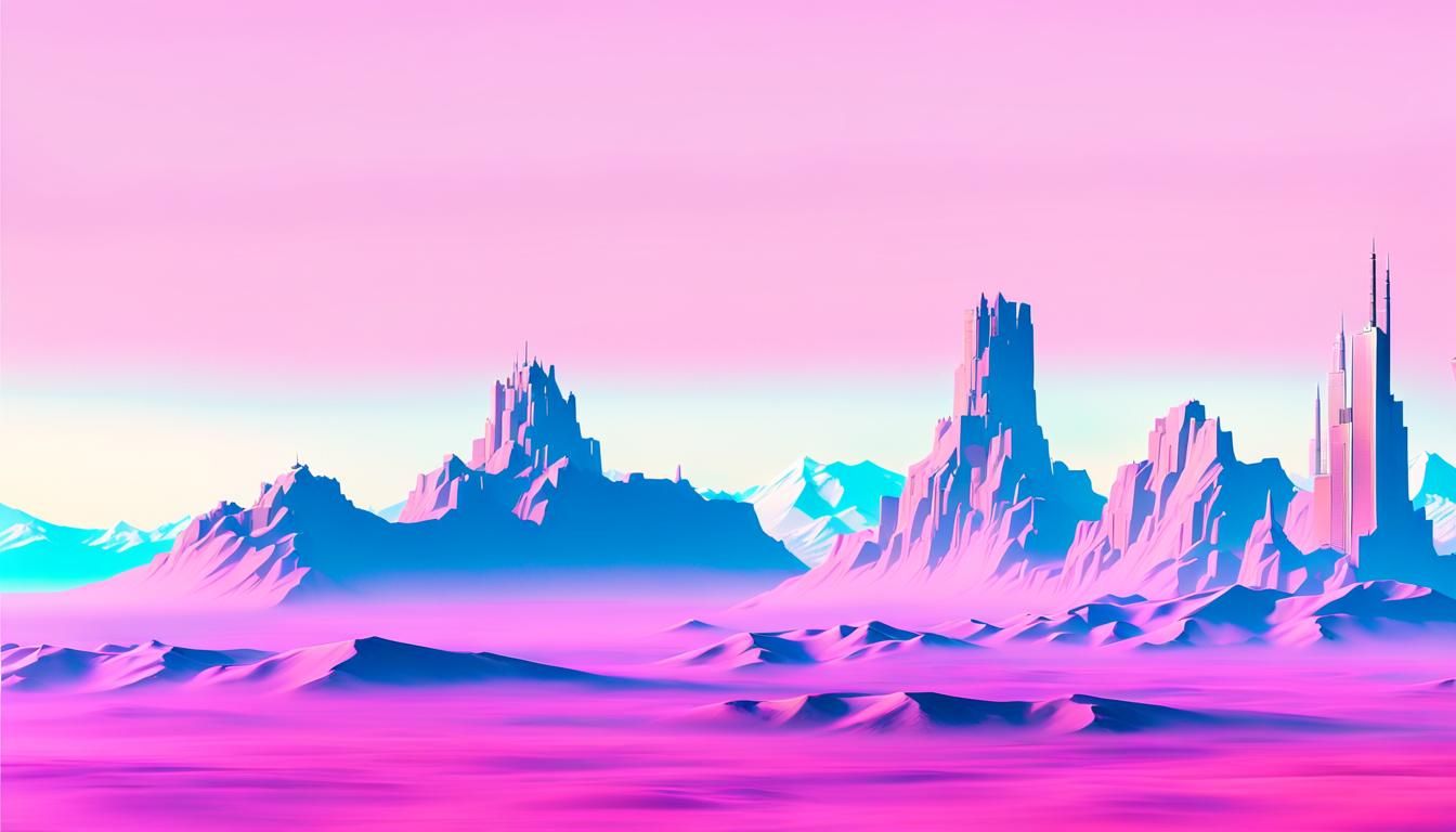 Futuristic Vaporwave Cityscape at Sunset: A Sci-Fi Dream