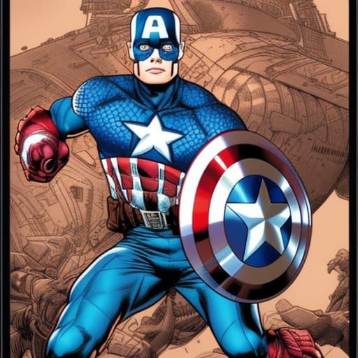 Captain America Comic Book Art by Brooks and Mumford