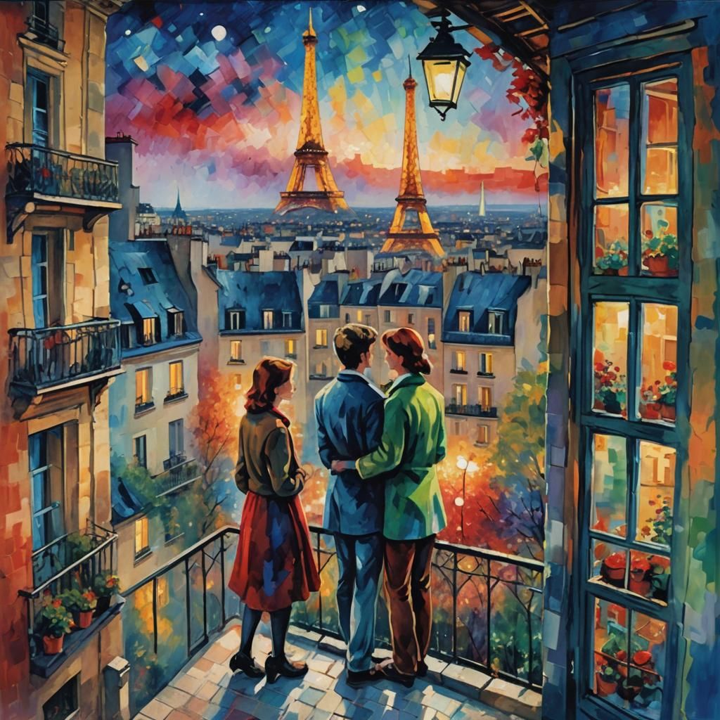 Eiffel Tower View: Dreamlike Impressionism Inspired by Chaga...