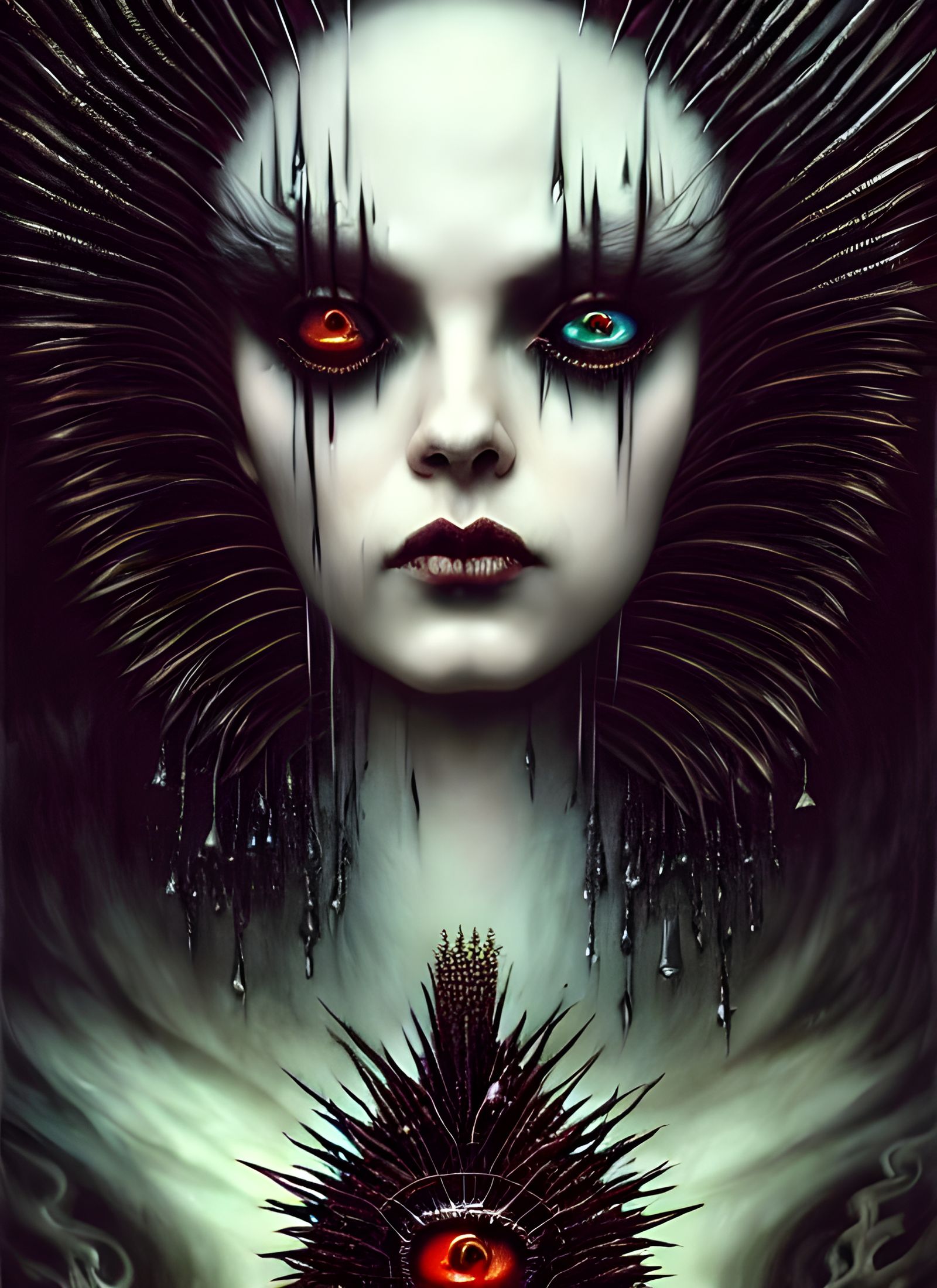 Sinister Angel with Crown of Spikes