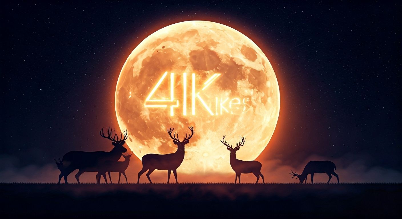 Majestic Moonlit Landscape with Glowing Text