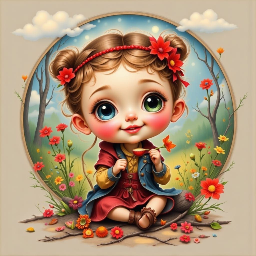 Super Cute Smiling Cutie with Red Flux