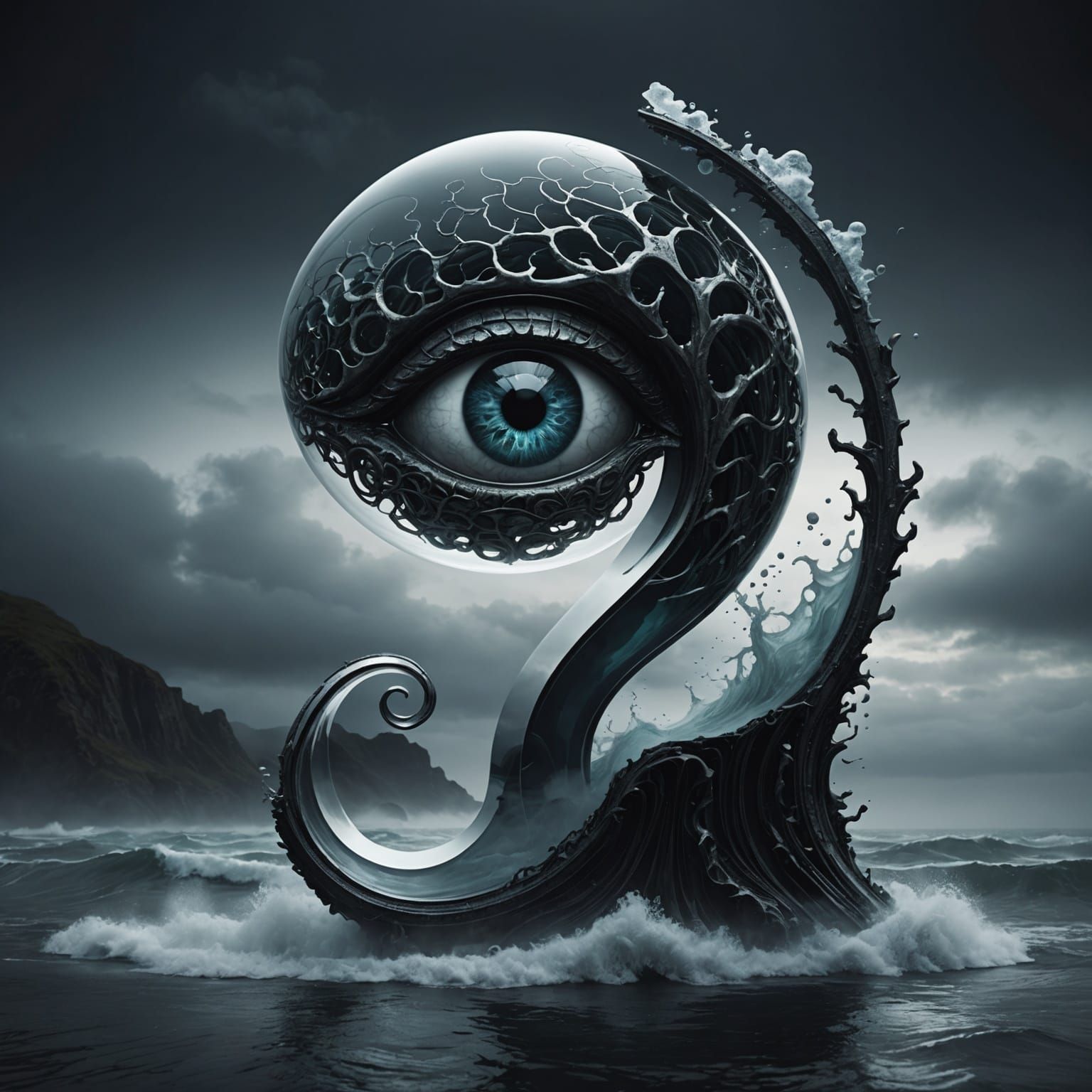 Surreal Glass A Shape in Dark Fantasy 3D