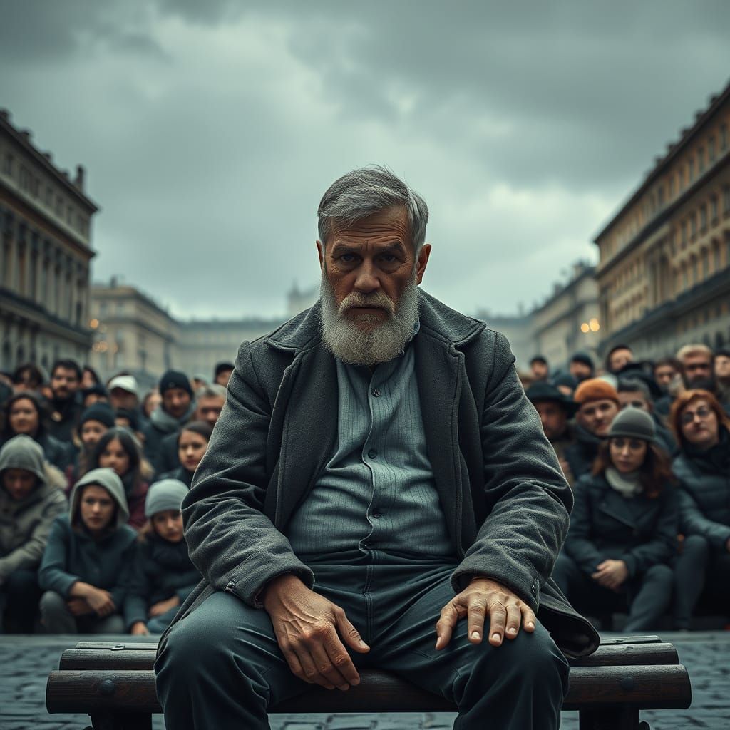 Italian Geologist's Sadness in a Digital Painting