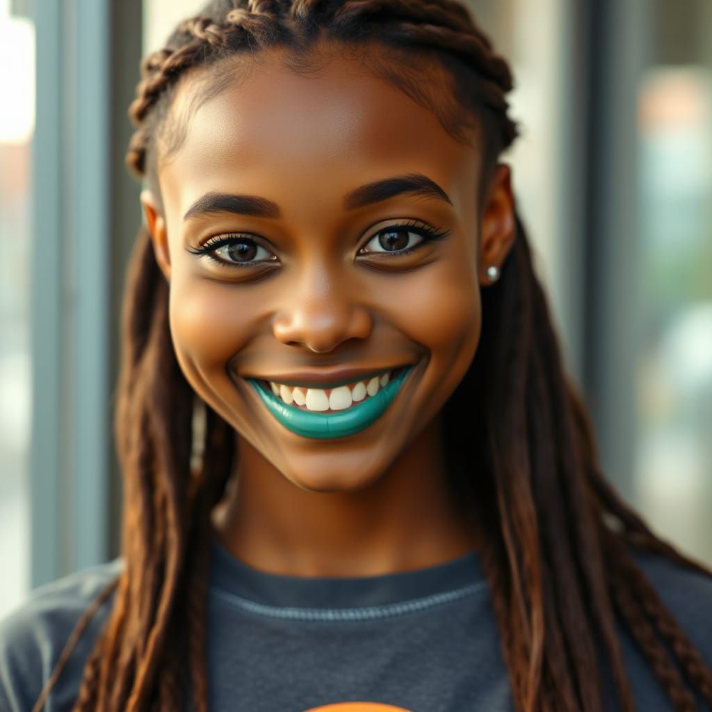 Vibrant African American Woman in Graphic Tee