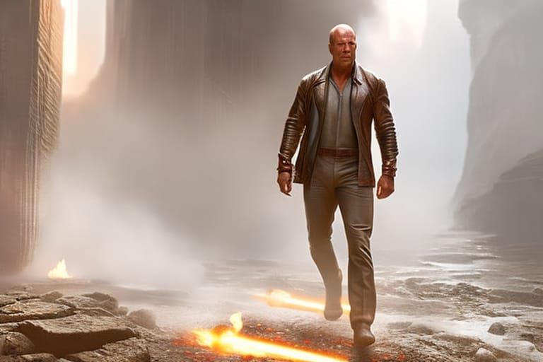 John McClane in Air Vent: Gritty Realism Masterpiece