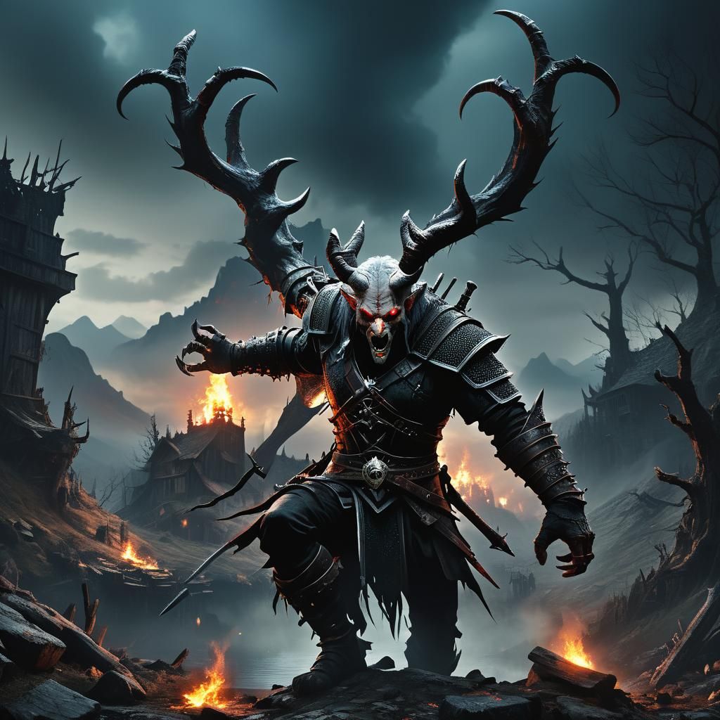 Mordow Satan: Creature Witcher in Digital Matte Painting