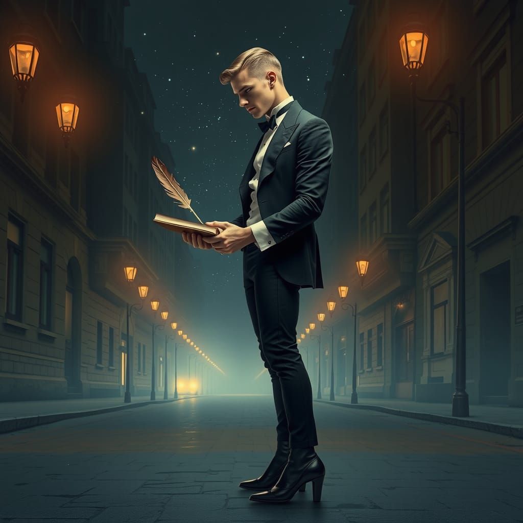 Elegant 19th-Century Gentleman Lost in Thought