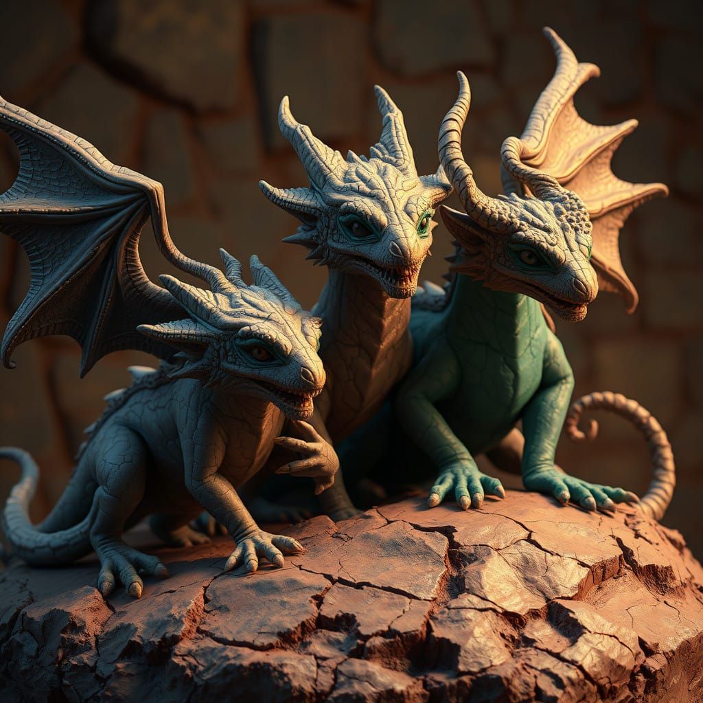 Whimsical Clay Mythical Beings in Fantasy Art