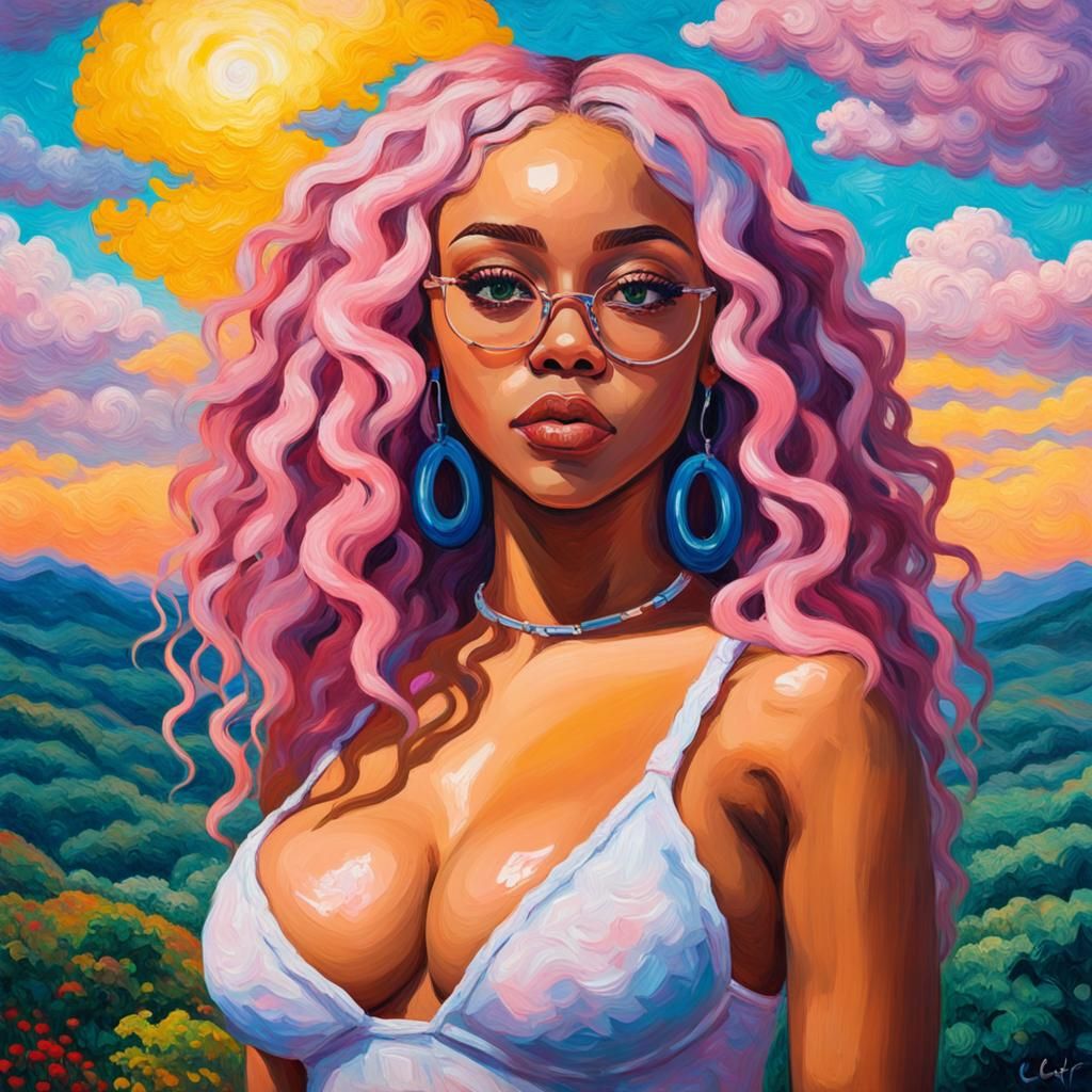 Colorful Neo-Impressionist Oil Painting with Textured Paint