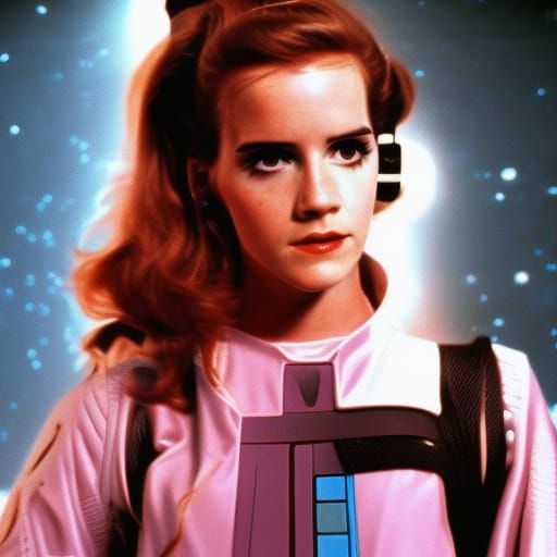 1980s Robot Hermione in Synthwave Neon Style