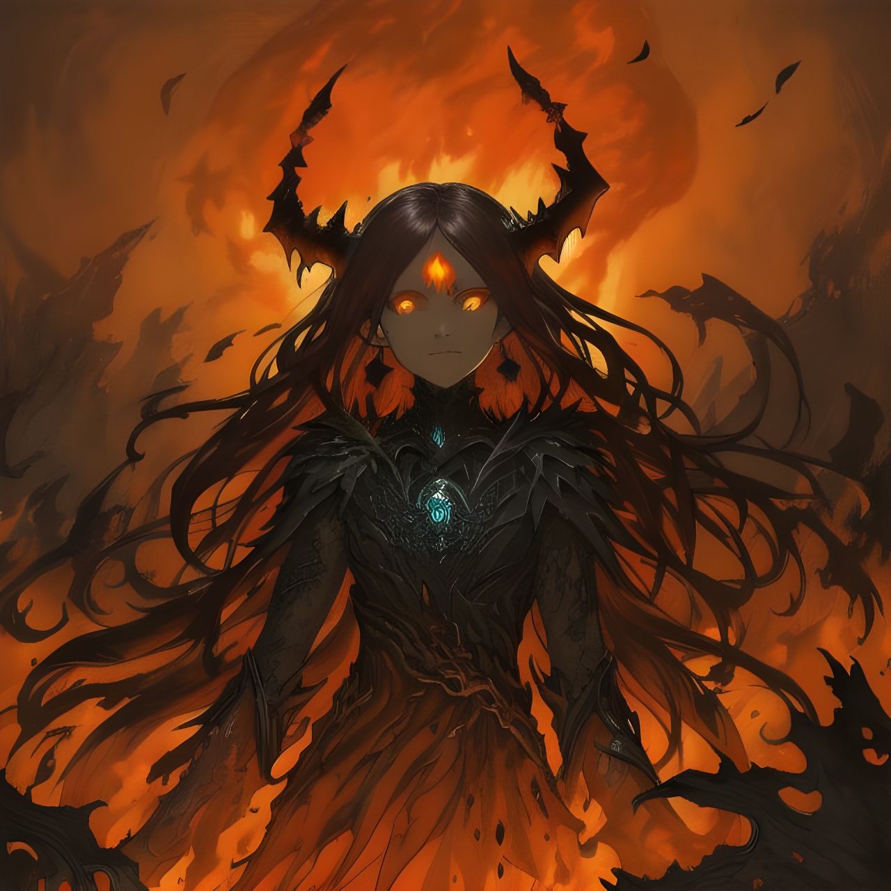 Flaming Dryad Goddess Rises from Embers