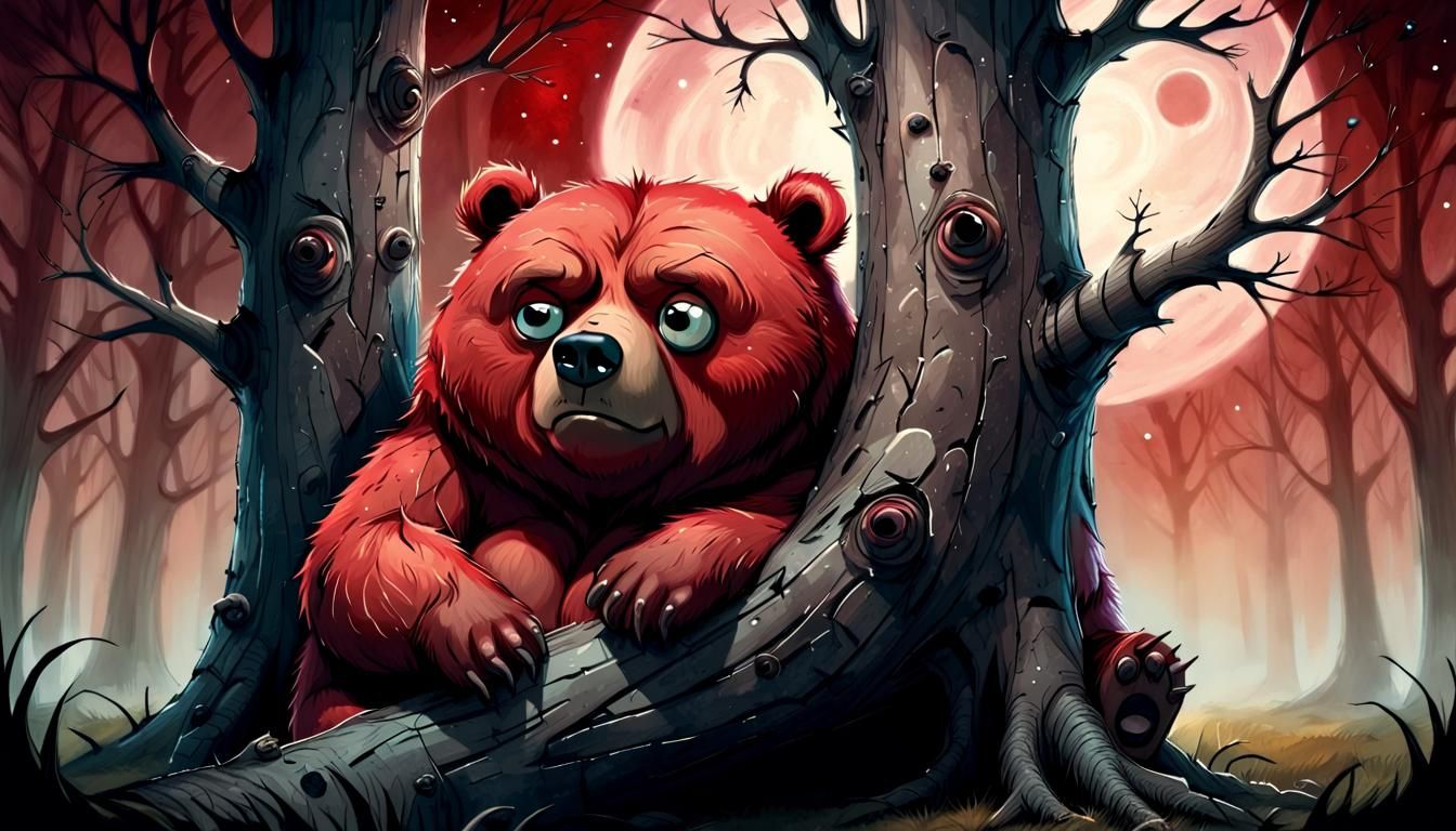 A Grumpy Bear's Treehouse Slumber