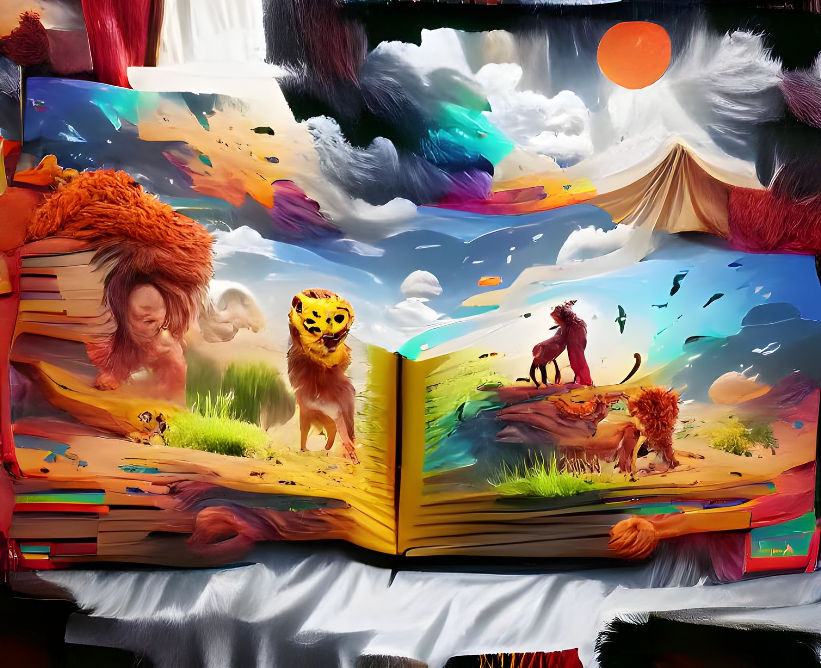 Lion King Storybook Illustration in Grimmer Style