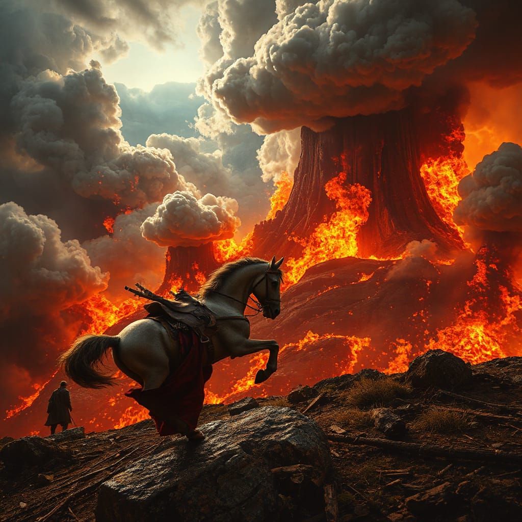 Burning Red Ivanhoe: Epic Digital Matte Painting