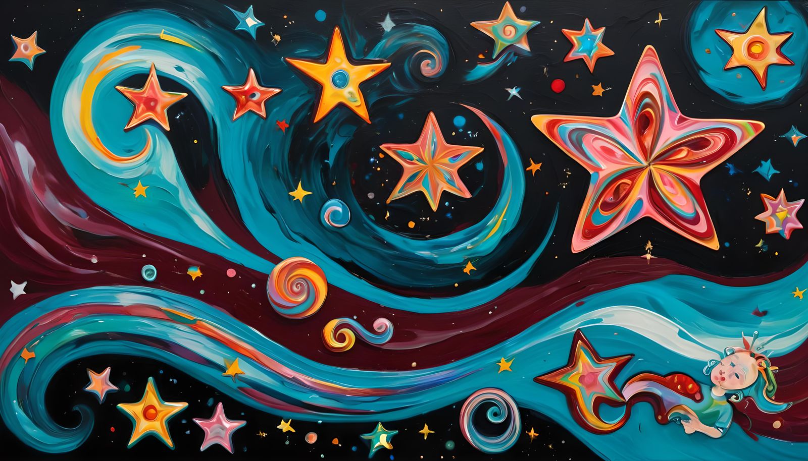 Electromagnetic Star Cluster Formation in Impasto Style