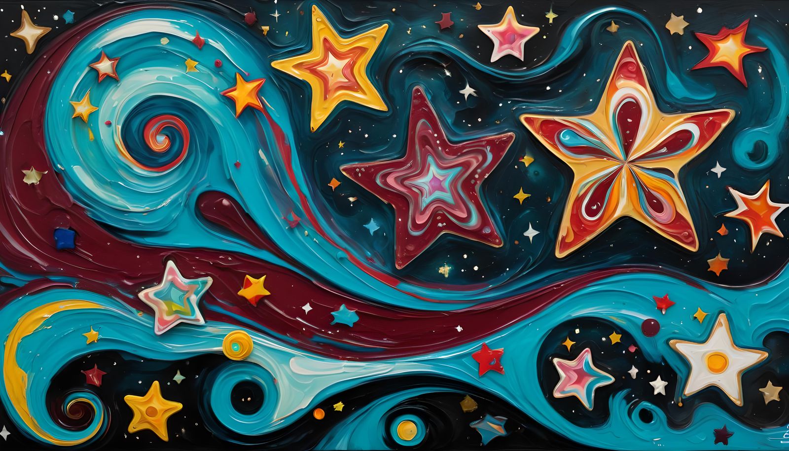 Electromagnetic Star Cluster Formation as Impasto Oil Painti...