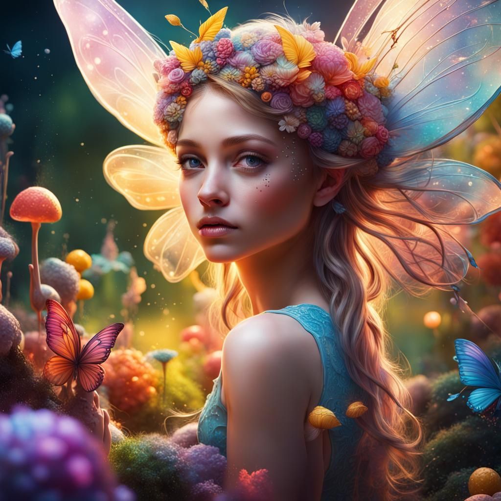 Detailed Fairy Wonderland in Splash Art Style